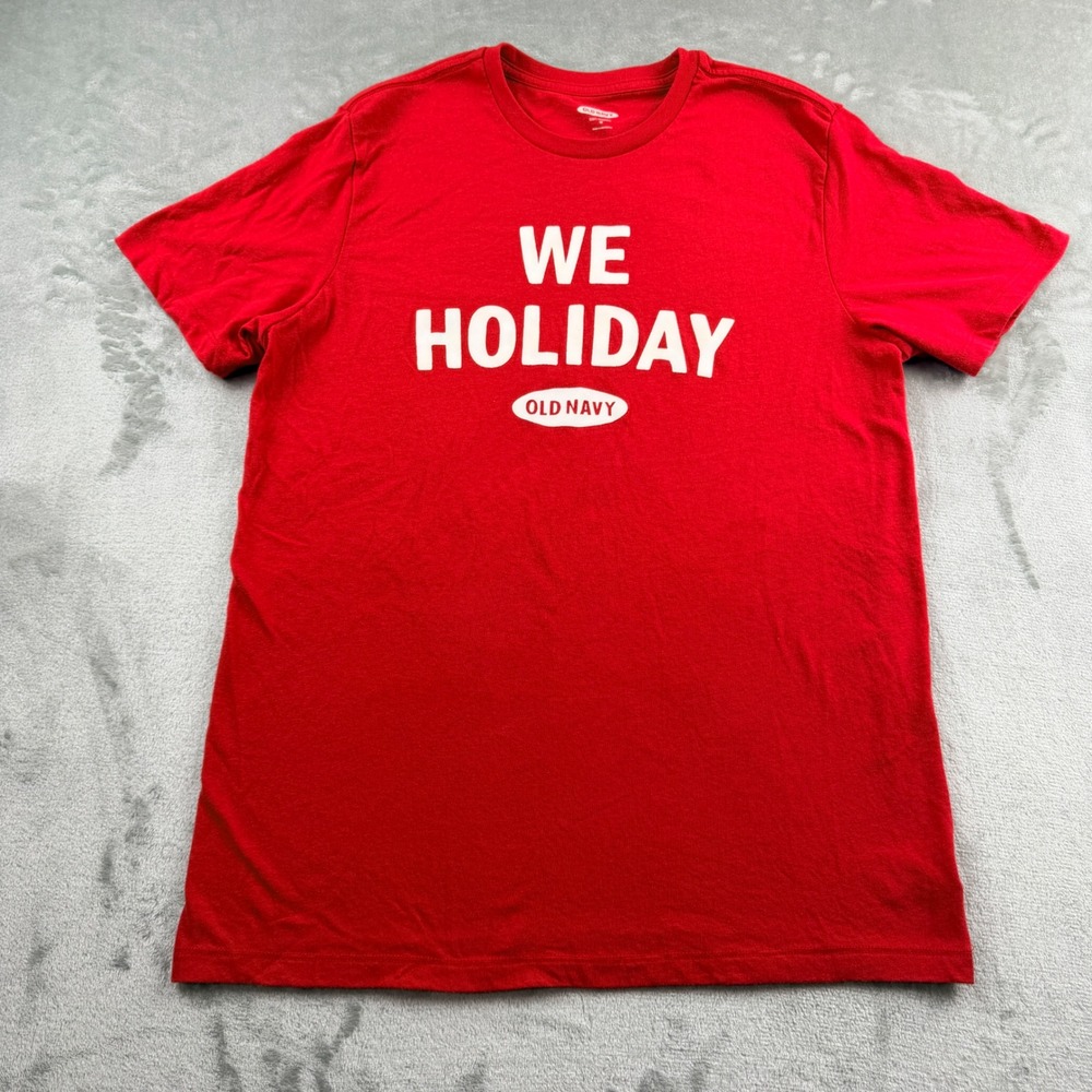 Old Navy‎ We Holiday Graphic T-Shirt Red Medium Festive Christmas Short Sleeve